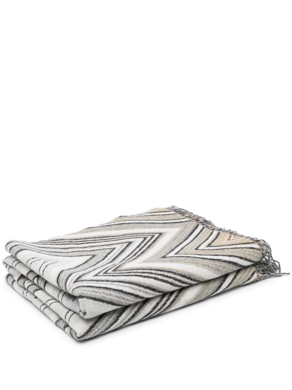 Missoni Home zigzag-design blanket (190cmx130cm) - Neutrals von Missoni Home