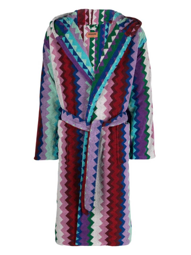 Missoni Home zigzag-pattern terry-cloth bathrobe - Purple von Missoni Home