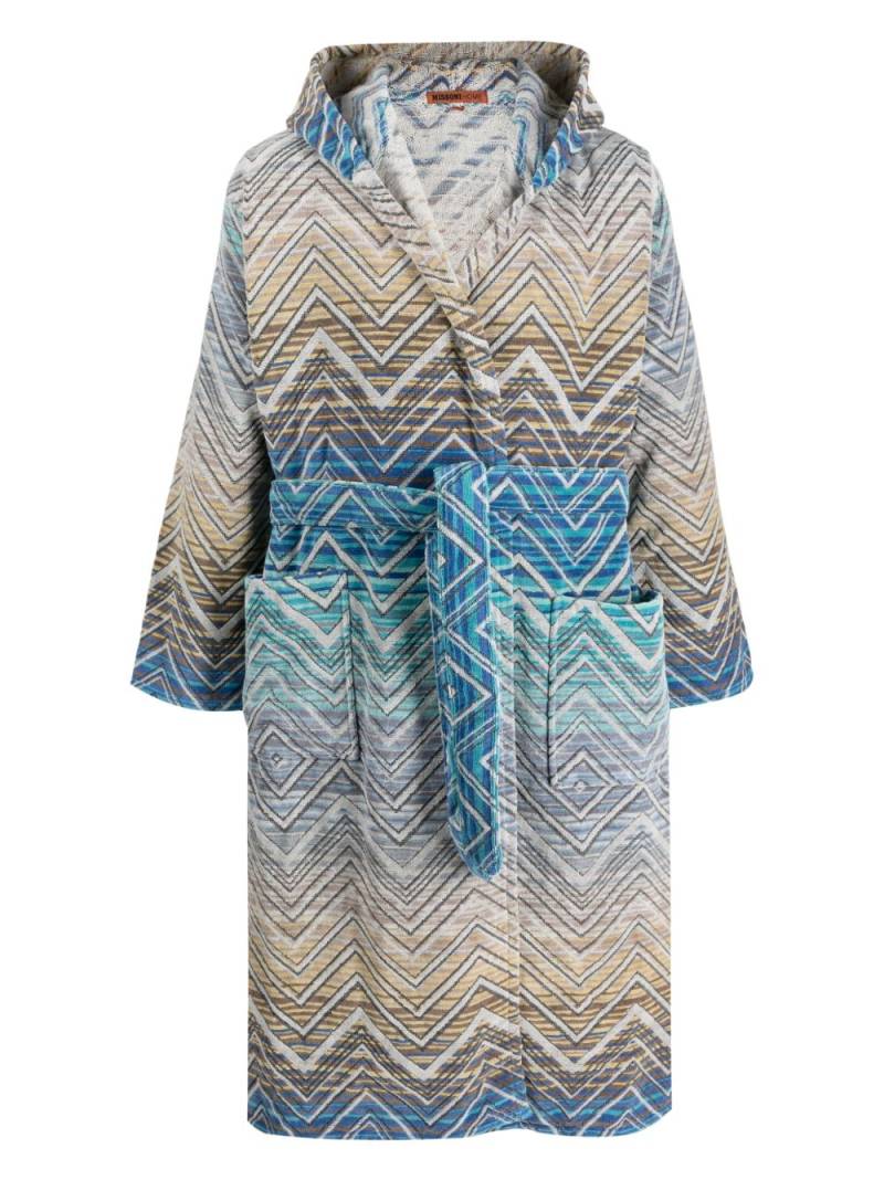 Missoni Home zigzag-print towel robe - Blue von Missoni Home