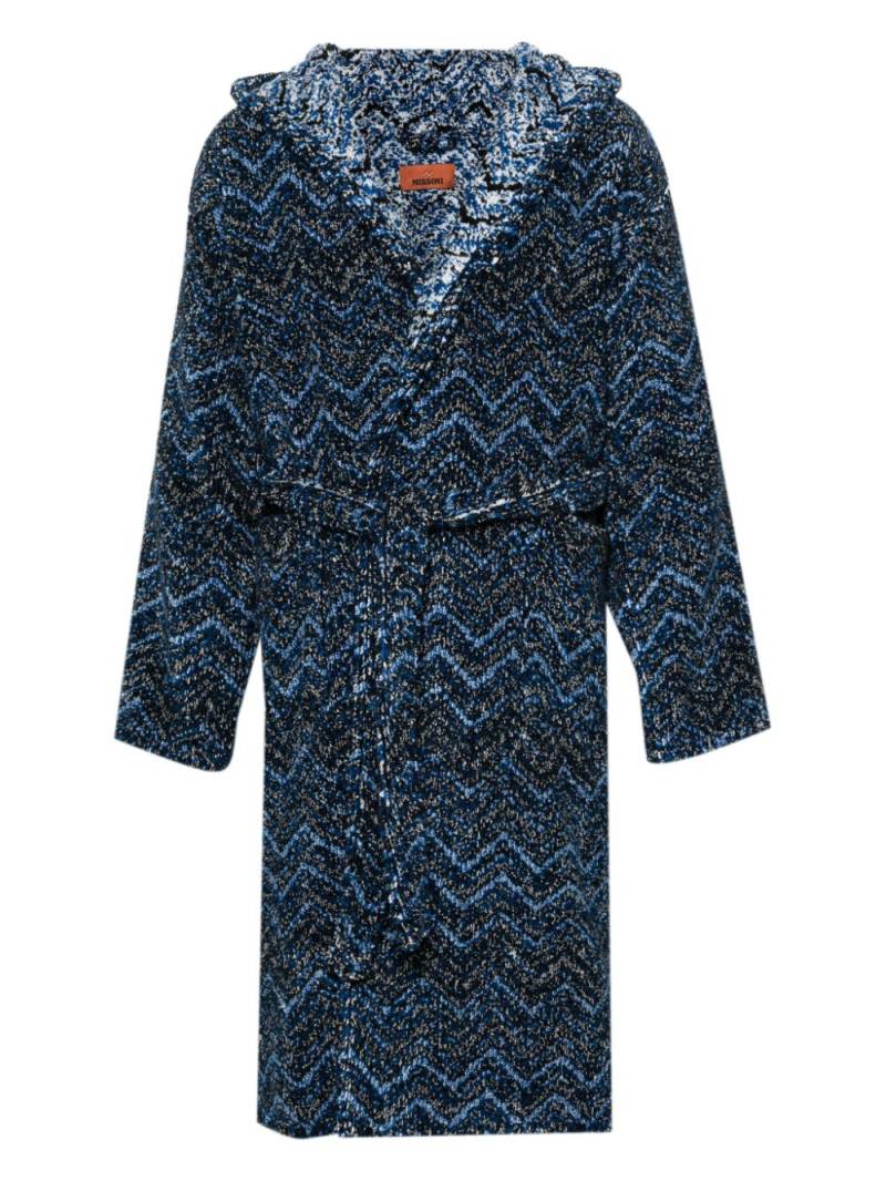 Missoni Home zigzag-woven hooded bath robe - Blue von Missoni Home