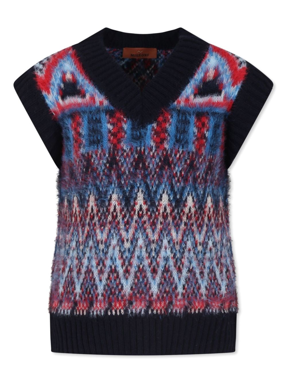 Missoni Kids V-neck intarsia-knit vest - Black von Missoni Kids