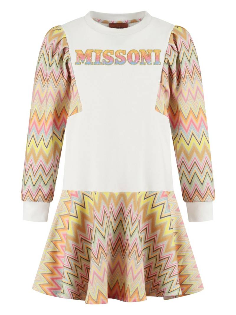 Missoni Kids Zig Zag A-line dress - White von Missoni Kids