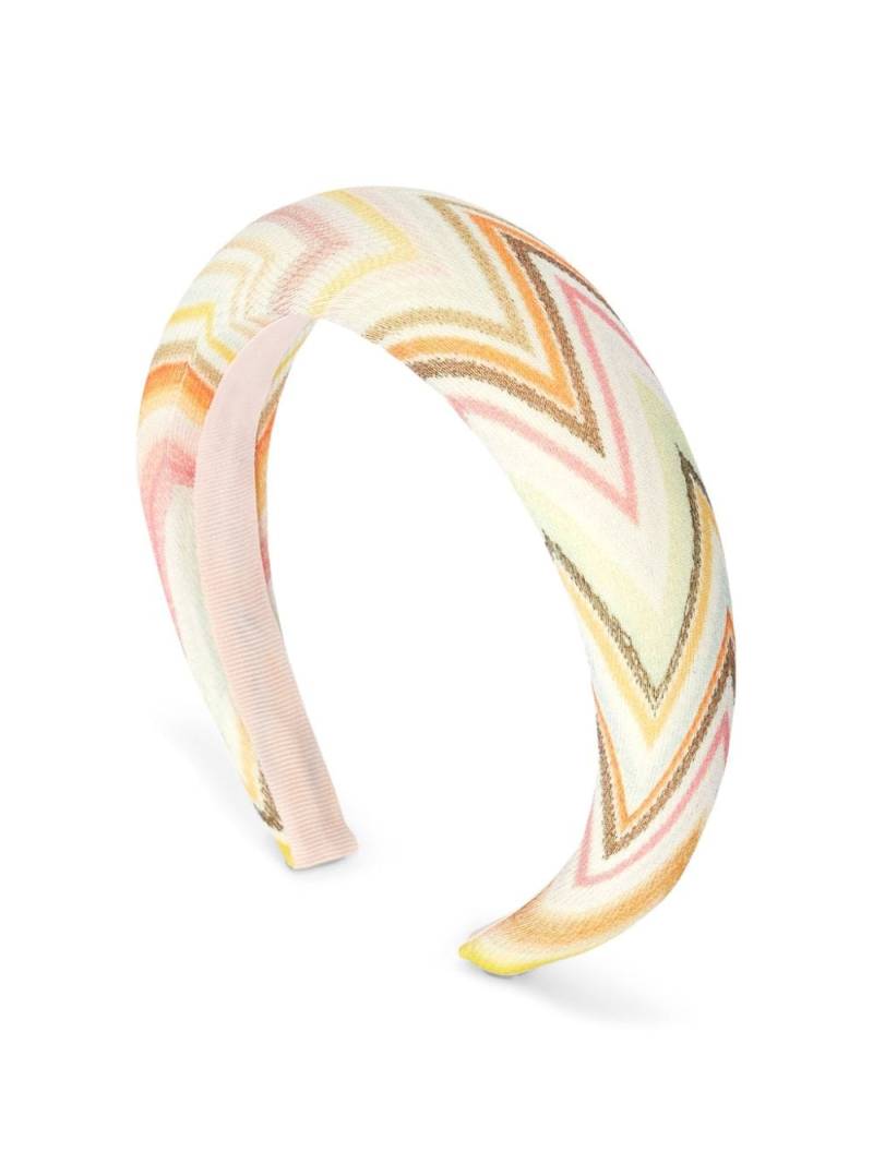 Missoni Kids Zig Zag cotton headband - Neutrals von Missoni Kids