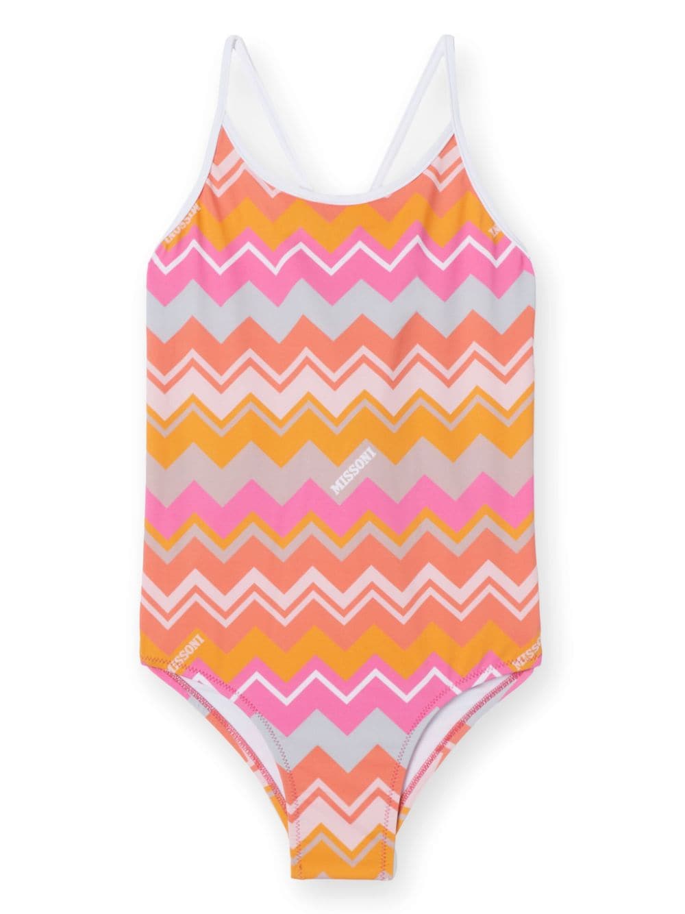 Missoni Kids all-over chevron-print swimsuit - Pink von Missoni Kids