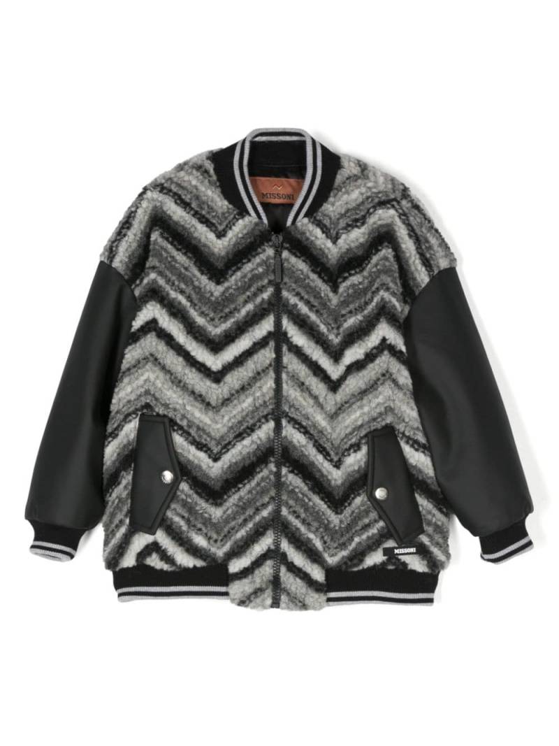 Missoni Kids chevron bomber jacket - Black von Missoni Kids