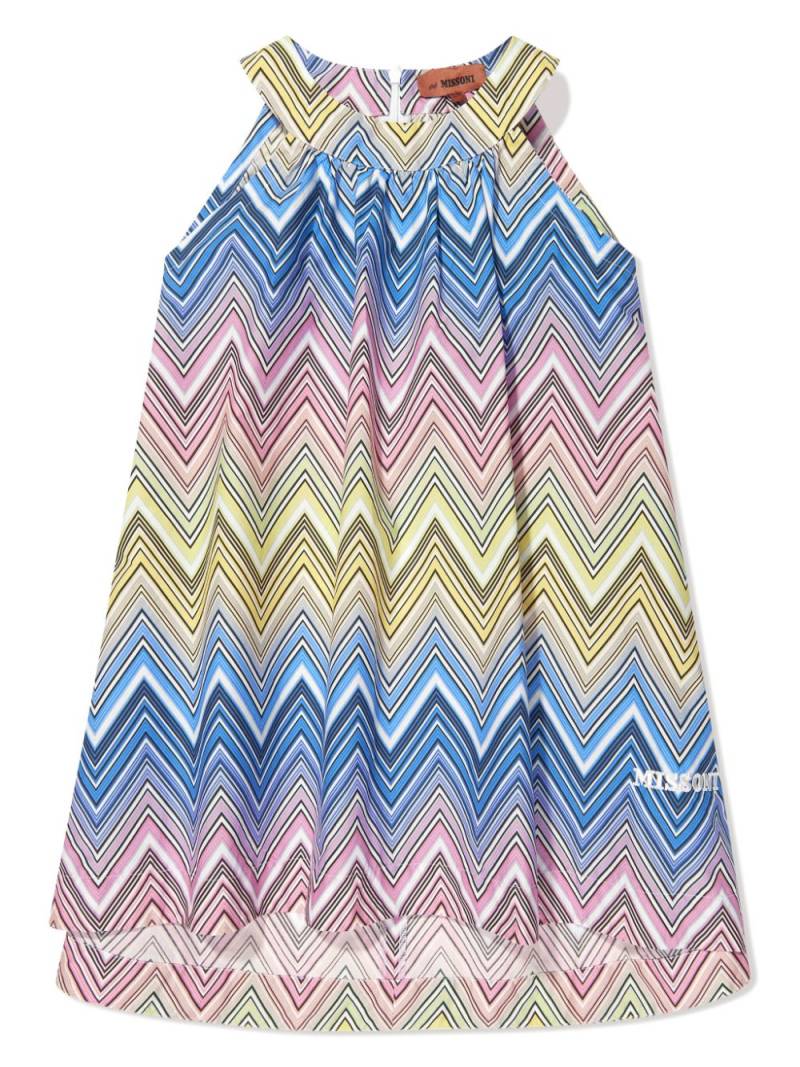 Missoni Kids chevron cotton dress - Blue von Missoni Kids