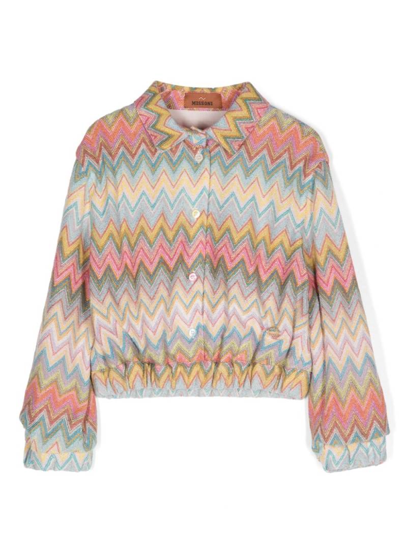 Missoni Kids chevron-knit shirt - Blue von Missoni Kids