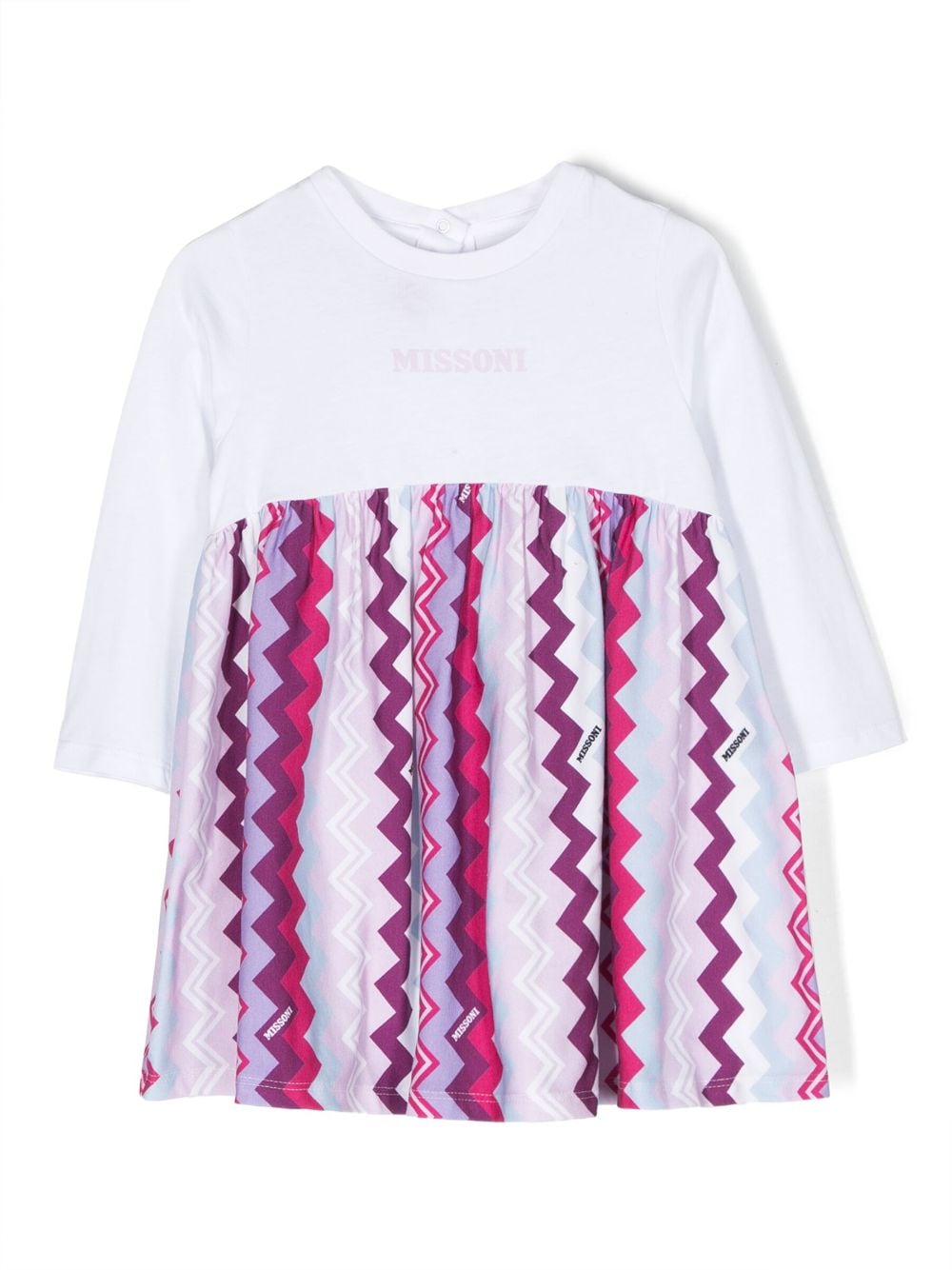 Missoni Kids chevron-print branded dress - Pink von Missoni Kids