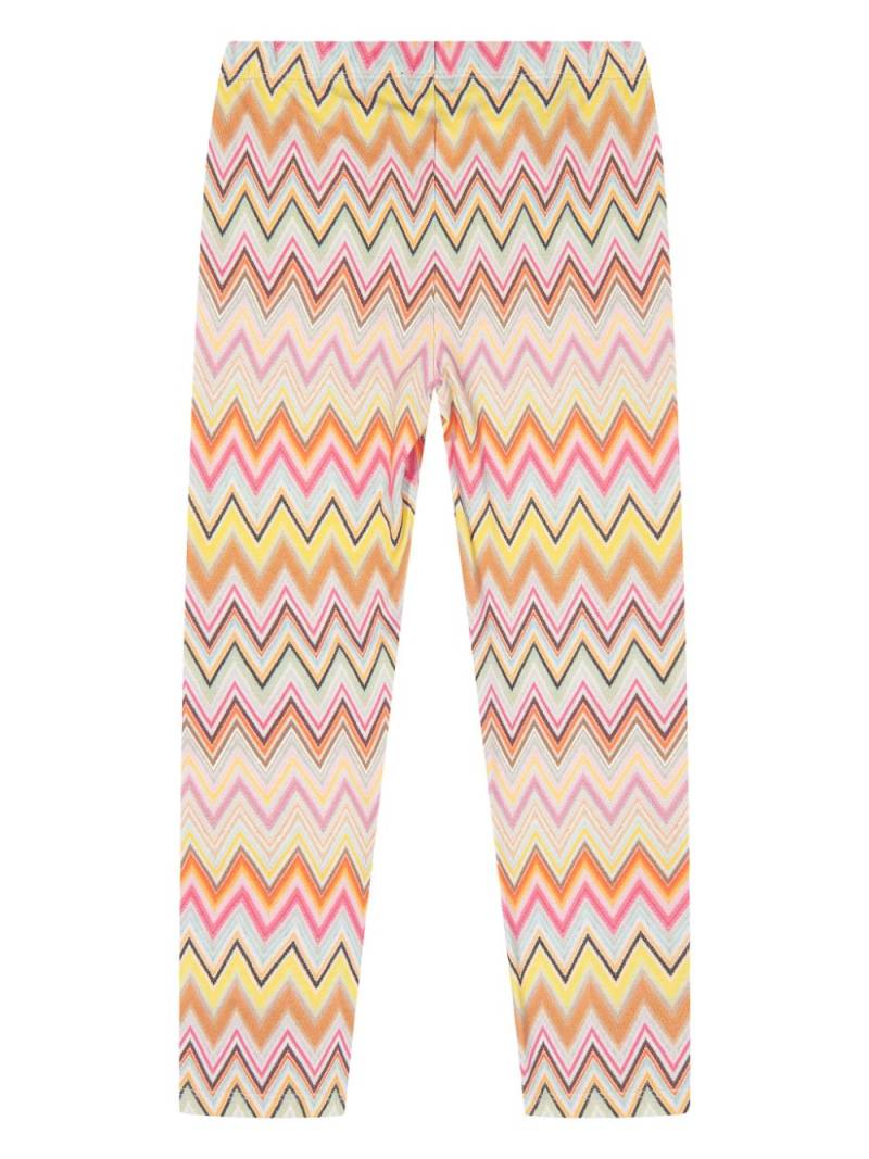 Missoni Kids chevron-print leggings - Pink von Missoni Kids