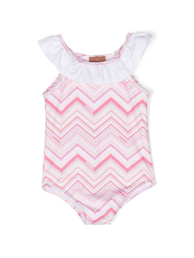 Missoni Kids chevron-print swimsuit - Pink von Missoni Kids