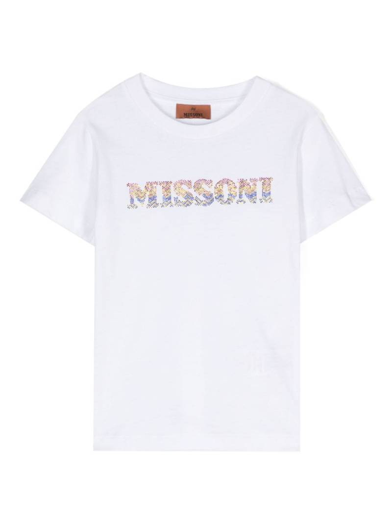 Missoni Kids crystal-embellishment cotton T-shirt - White von Missoni Kids