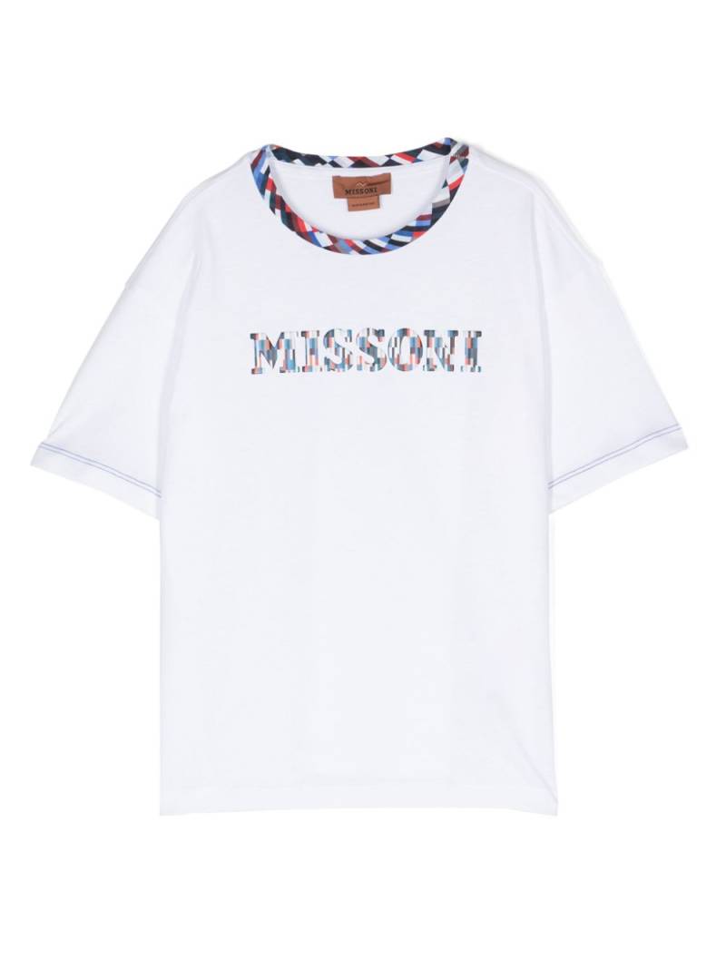 Missoni Kids embossed-logo cotton T-shirt - White von Missoni Kids