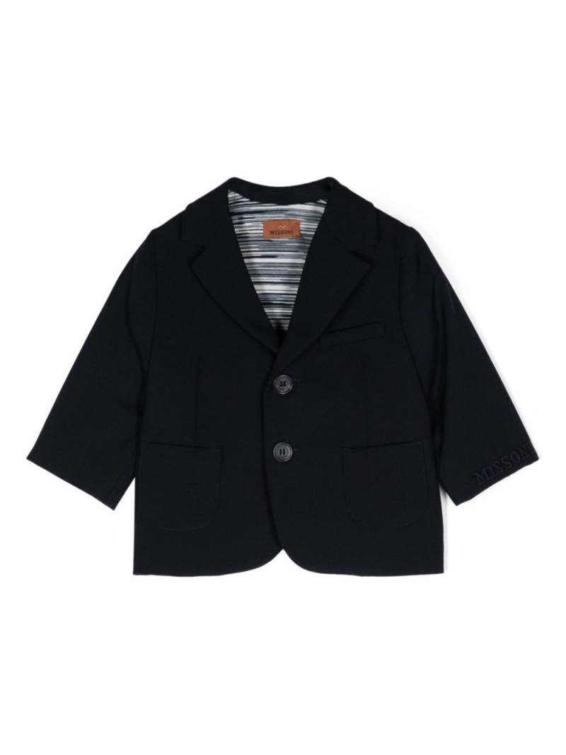 Missoni Kids embroidered-logo blazer - Blue von Missoni Kids