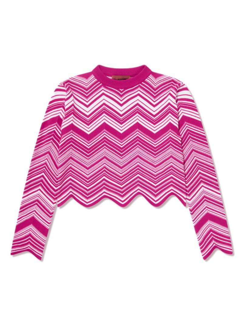 Missoni Kids knitted zigzag cropped jumper - Pink von Missoni Kids