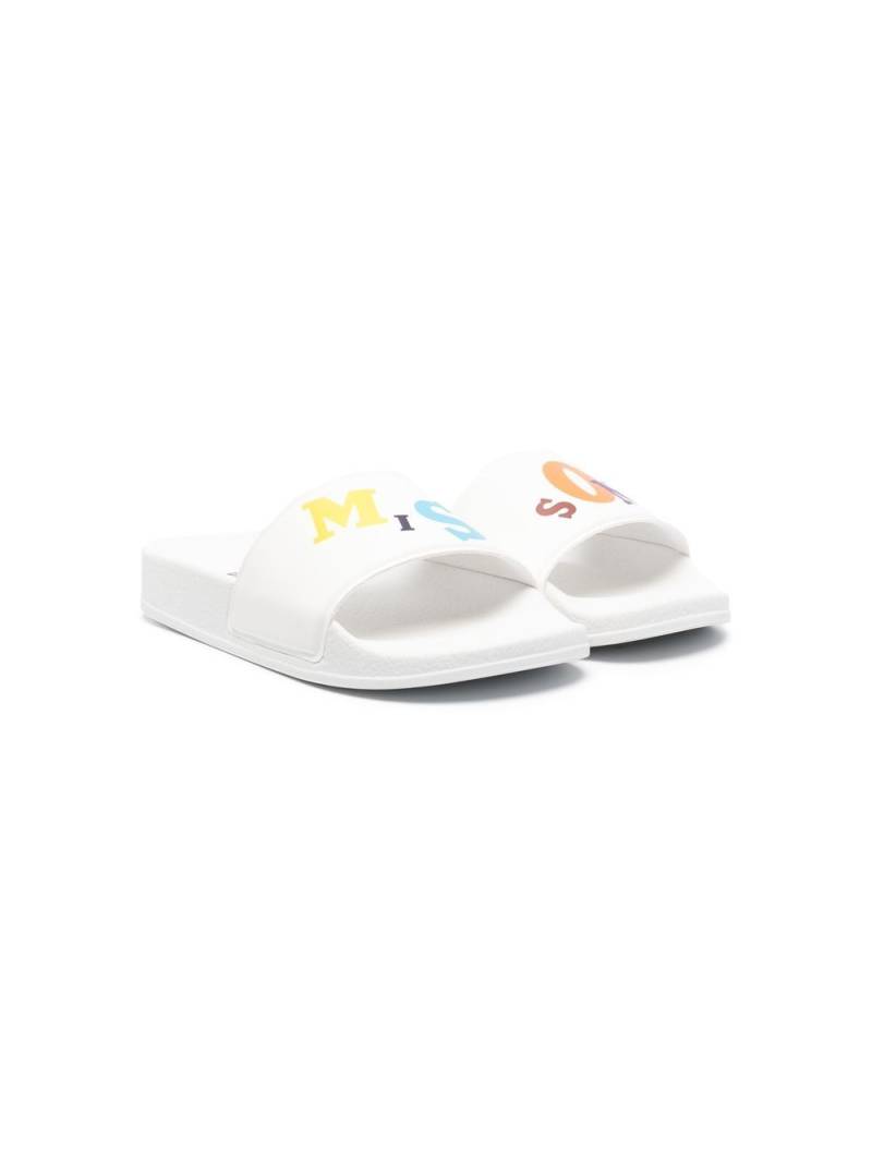 Missoni Kids letter-print sliders - White von Missoni Kids