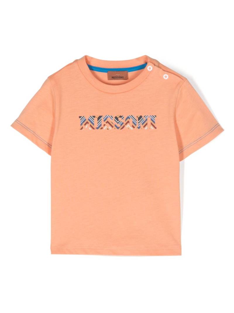 Missoni Kids logo-appliqué T-shirt - Orange von Missoni Kids