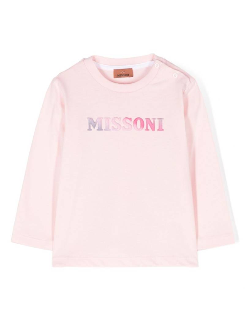 Missoni Kids logo-appliqué T-shirt - Pink von Missoni Kids