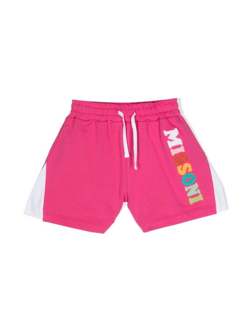 Missoni Kids logo-appliqué cotton shorts - Pink von Missoni Kids