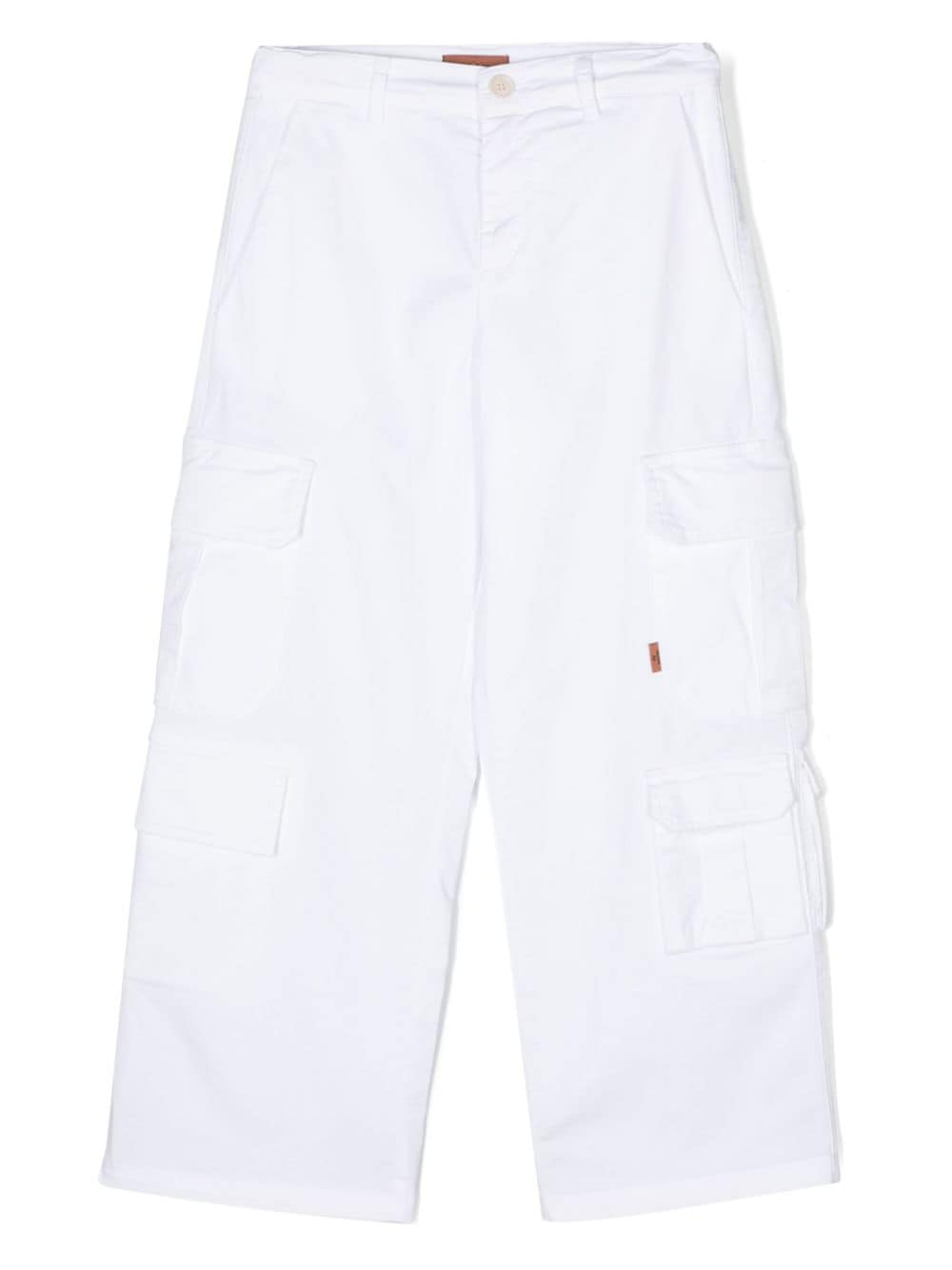 Missoni Kids logo-appliqué straight-leg cargo pants - White von Missoni Kids