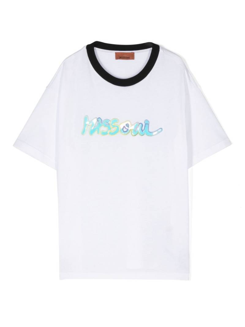 Missoni Kids logo-embroidered T-shirt - White von Missoni Kids