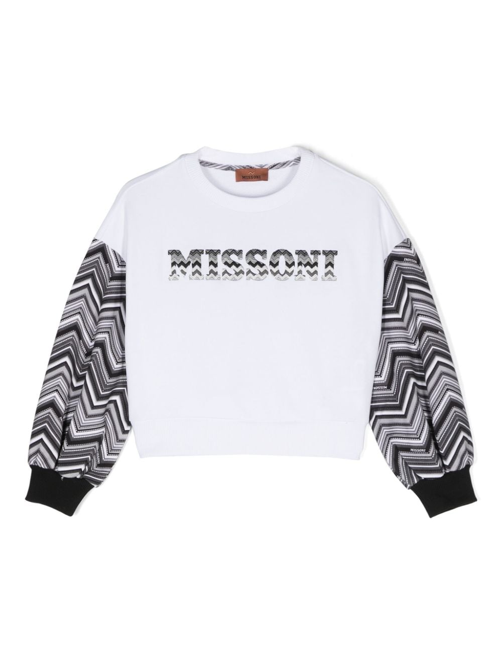 Missoni Kids logo-embroidered cotton sweatshirt - White von Missoni Kids