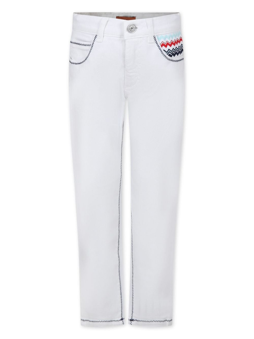 Missoni Kids logo-embroidered straight-leg jeans - White von Missoni Kids