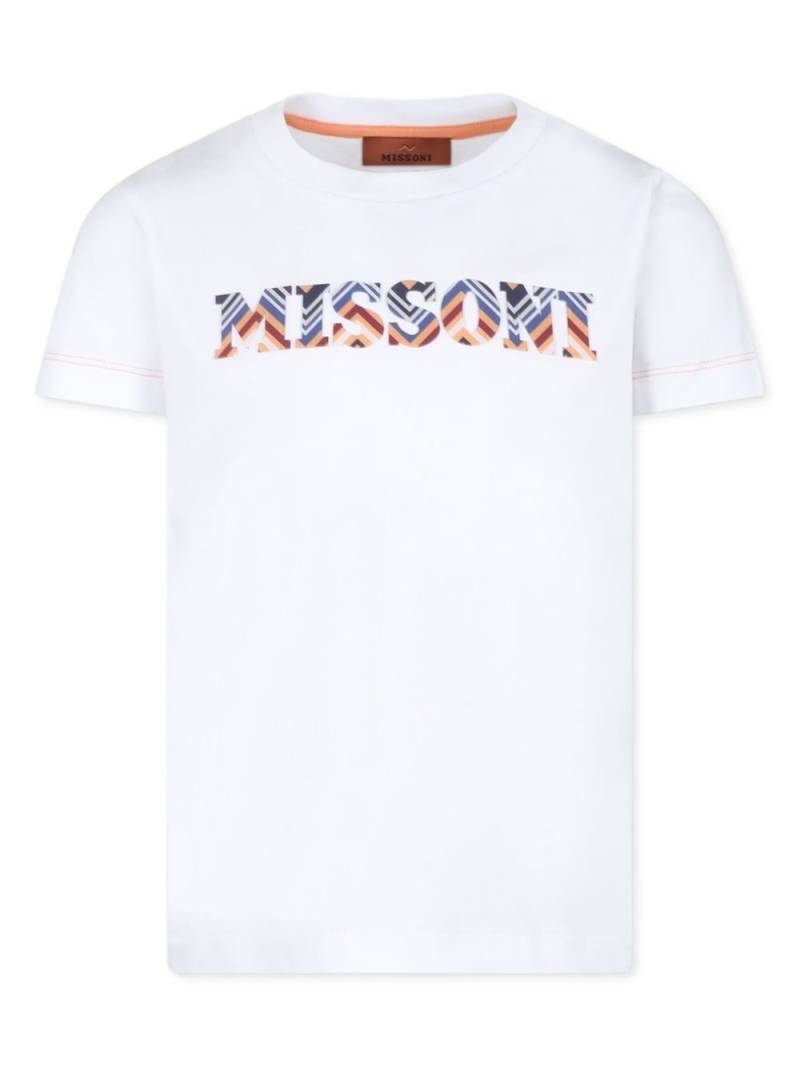 Missoni Kids logo-lettering cotton T-shirt - White von Missoni Kids