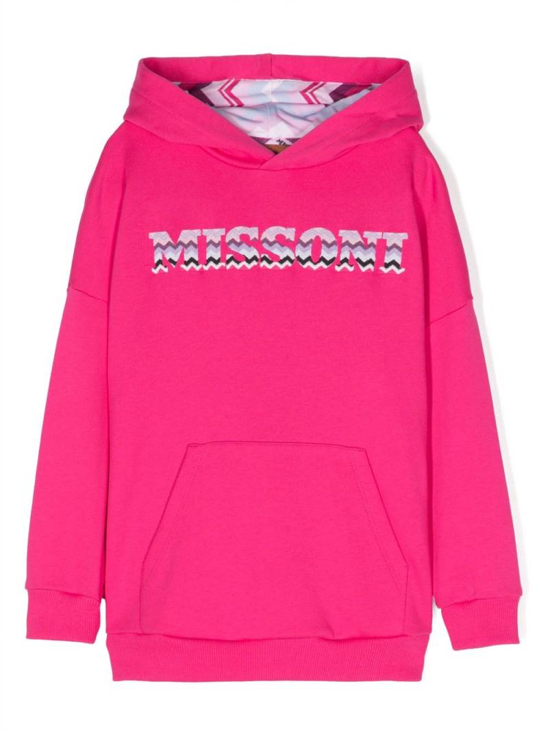 Missoni Kids logo-print cotton hoodie - Pink von Missoni Kids