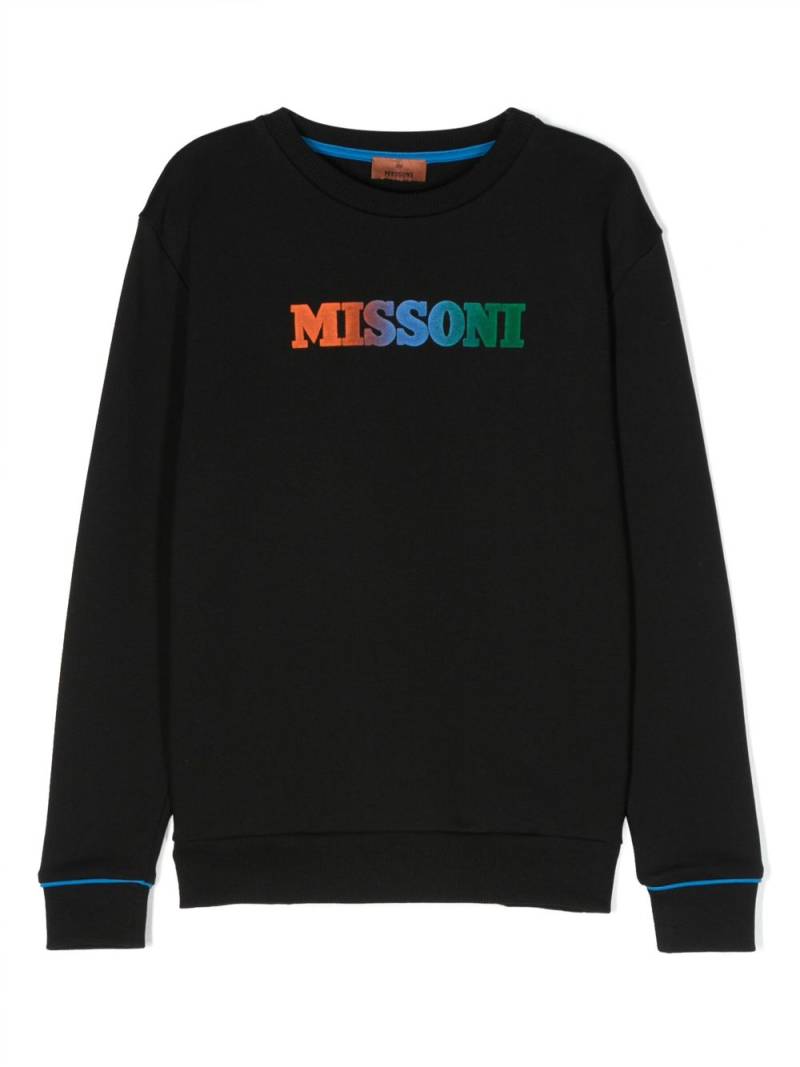 Missoni Kids logo-print cotton-jersey sweatshirt - Black von Missoni Kids