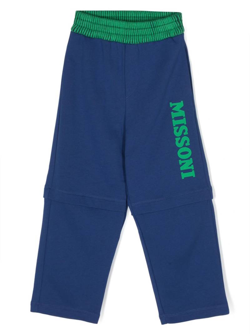 Missoni Kids logo-print cotton track pants - Blue von Missoni Kids