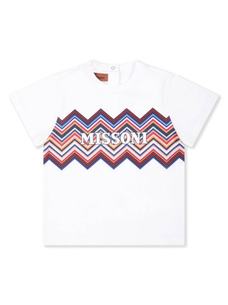 Missoni Kids logo-print organic cotton T-shirt - White von Missoni Kids