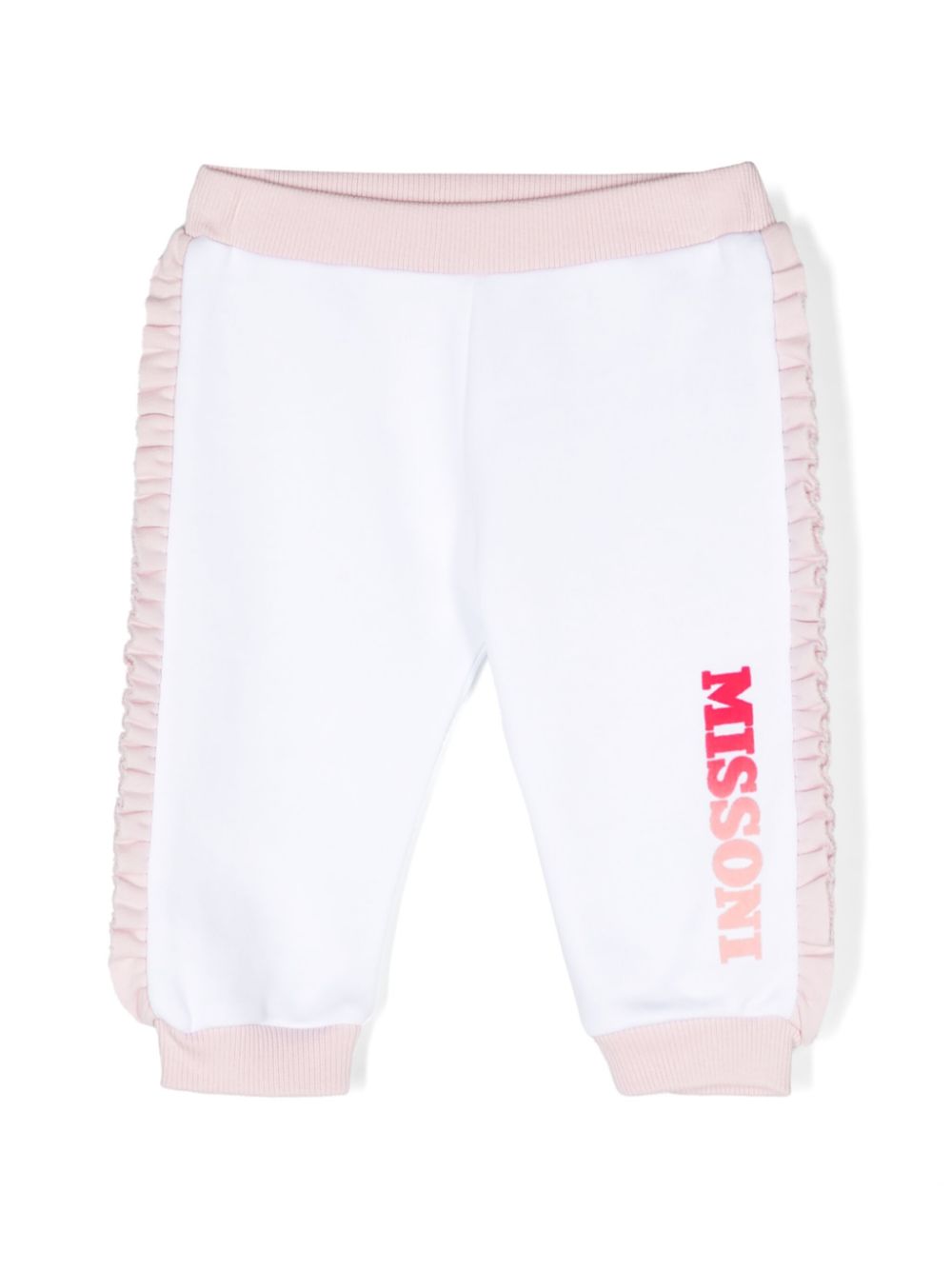 Missoni Kids logo-print ruffled track pants - White von Missoni Kids