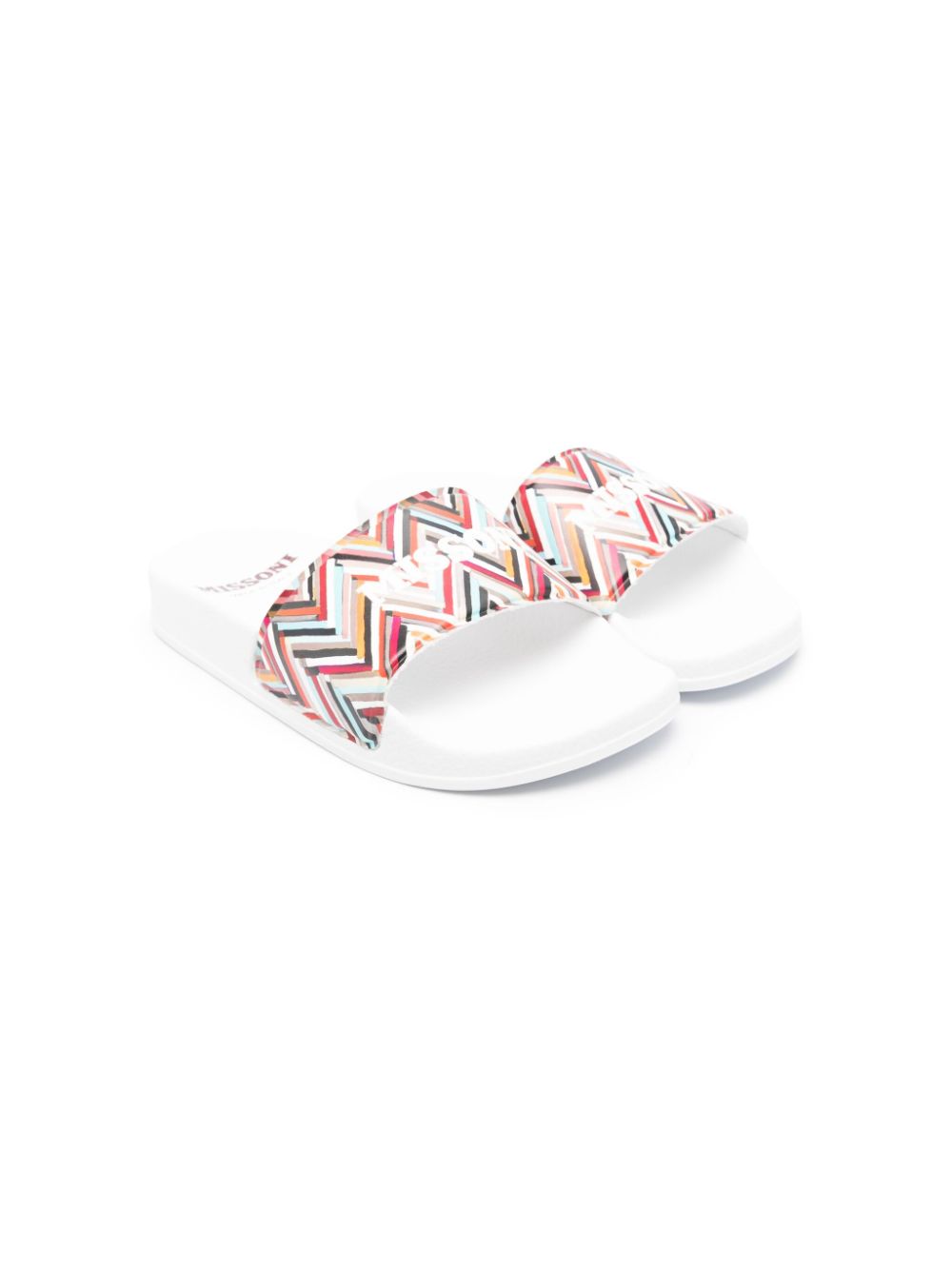 Missoni Kids logo-print slides - White von Missoni Kids