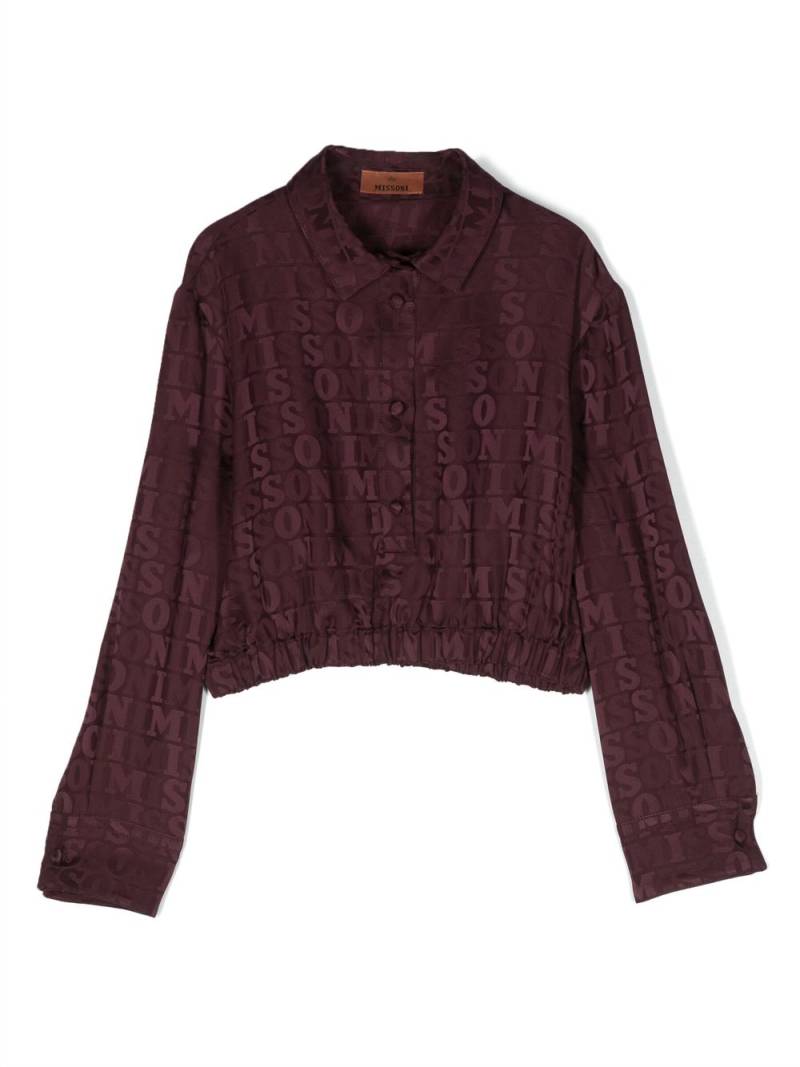 Missoni Kids monogram-jacquard button-up blouse - Purple von Missoni Kids