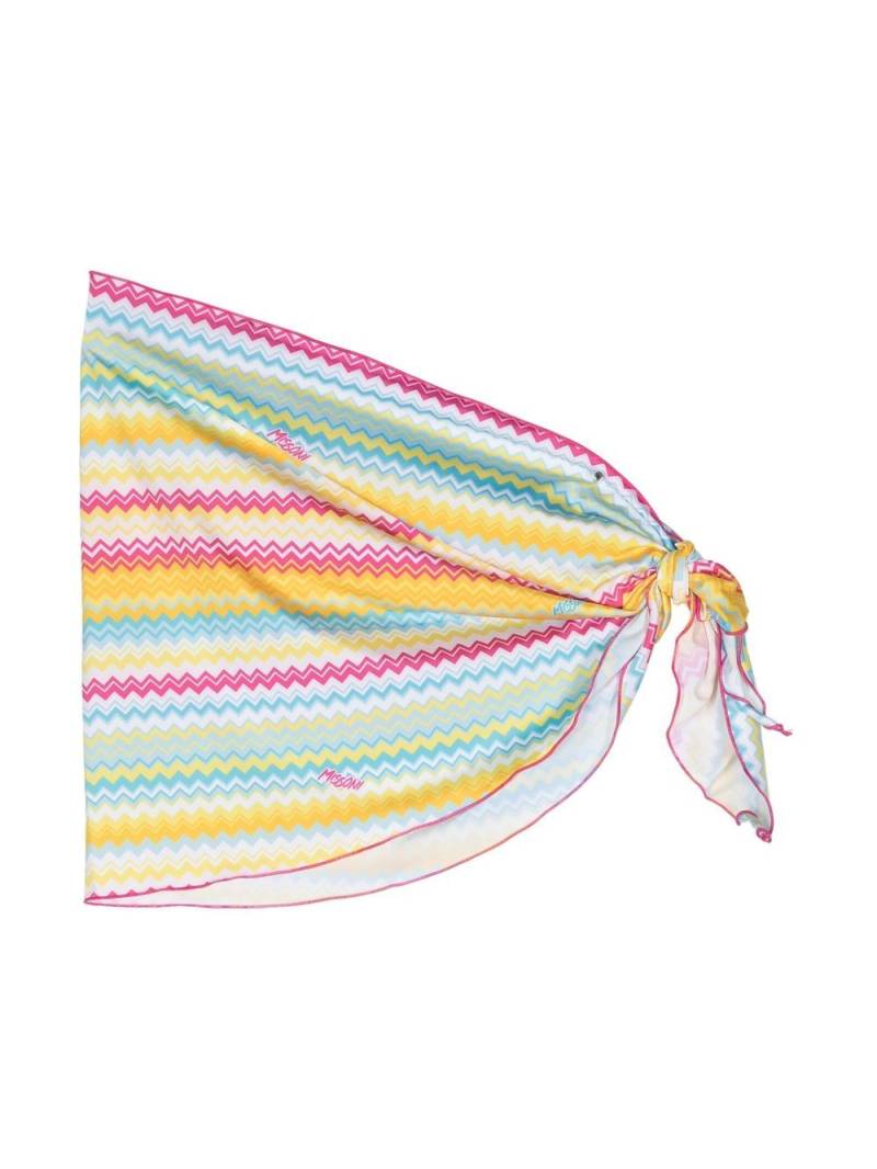 Missoni Kids multicolour zigzag-print scarf - Yellow von Missoni Kids