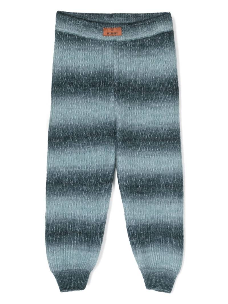 Missoni Kids ombré-effect striped knitted trousers - Grey von Missoni Kids