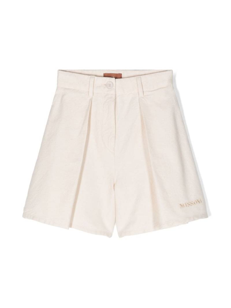 Missoni Kids pleated wide-leg shorts - Neutrals von Missoni Kids