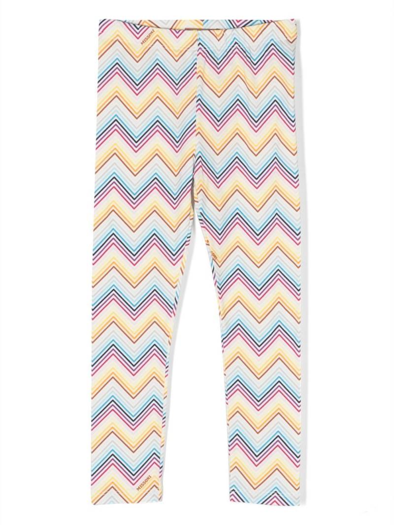 Missoni Kids rainbow zigzag leggings - Yellow von Missoni Kids