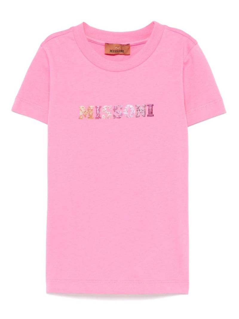 Missoni Kids rhinestone-logo T-shirt - Pink von Missoni Kids