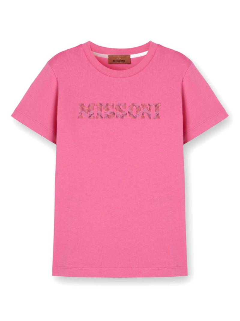 Missoni Kids rhinestone logo t-shirt - Pink von Missoni Kids