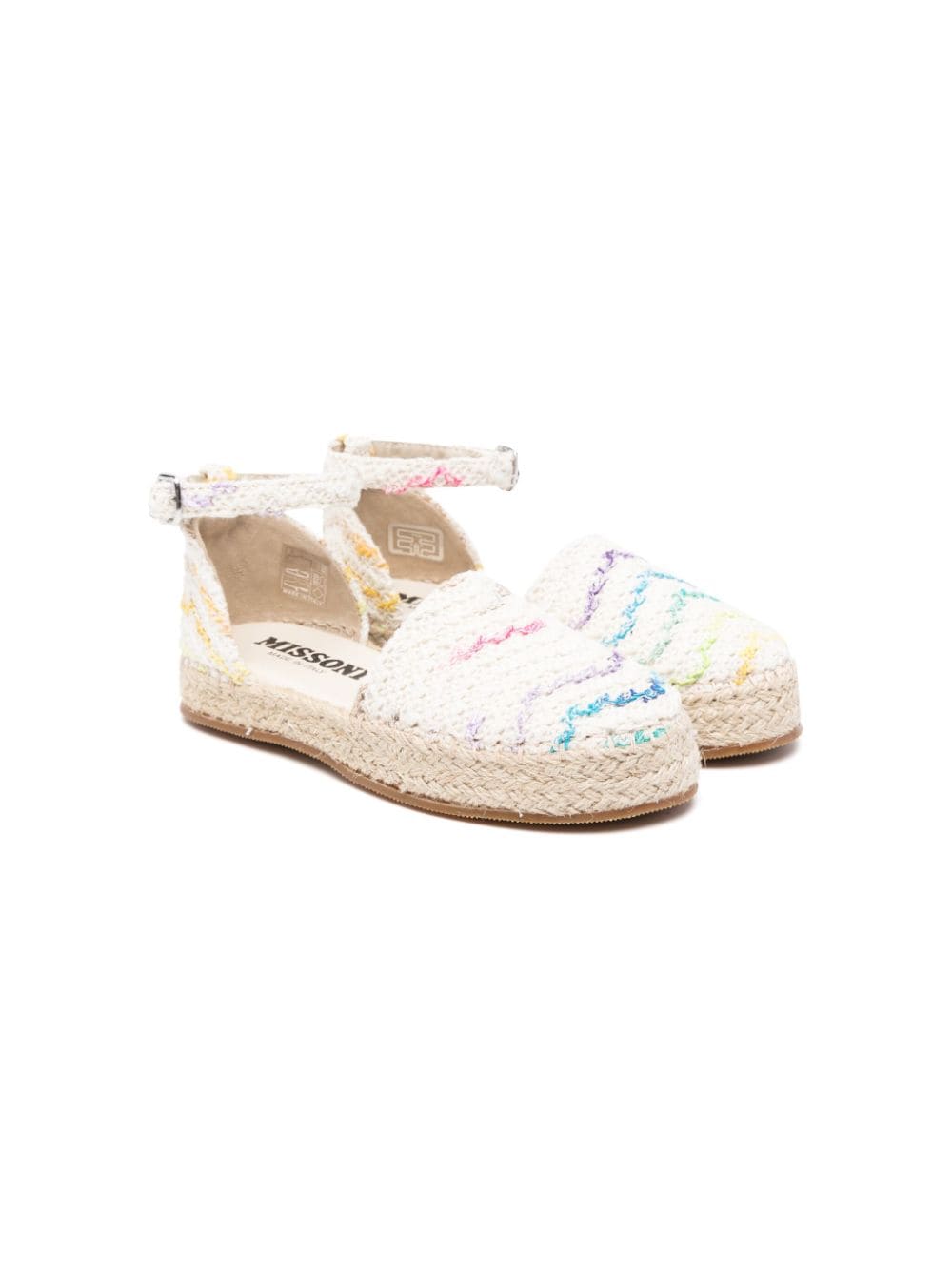 Missoni Kids stripe-embroidered sandals - Neutrals von Missoni Kids