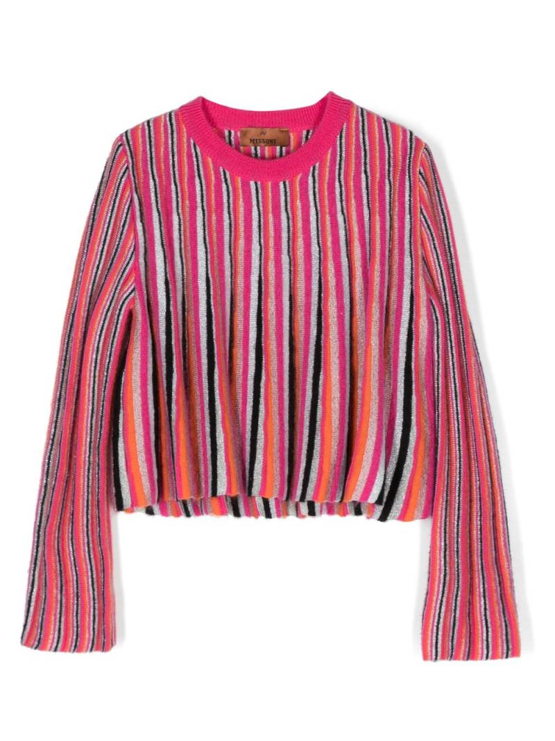 Missoni Kids striped intarsia-knit jumper - Pink von Missoni Kids