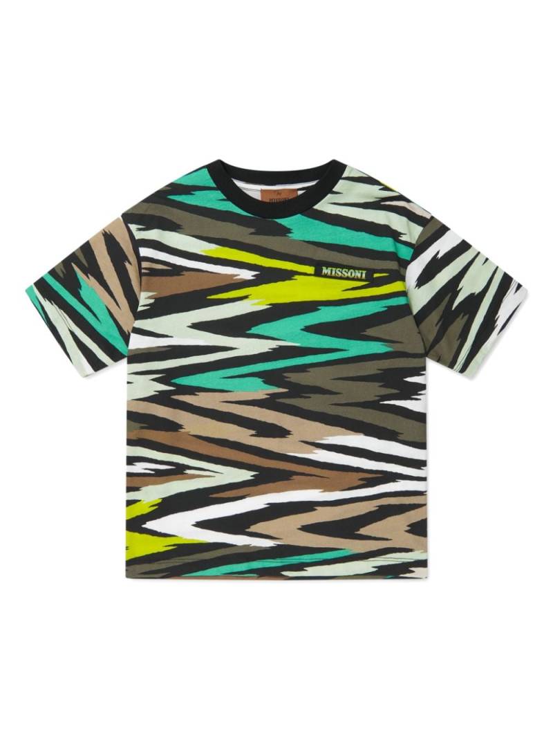 Missoni Kids striped organic cotton T-shirt - Green von Missoni Kids