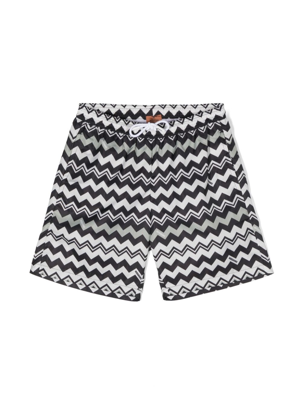 Missoni Kids two-tone zigzag drawstring swim shorts - Black von Missoni Kids