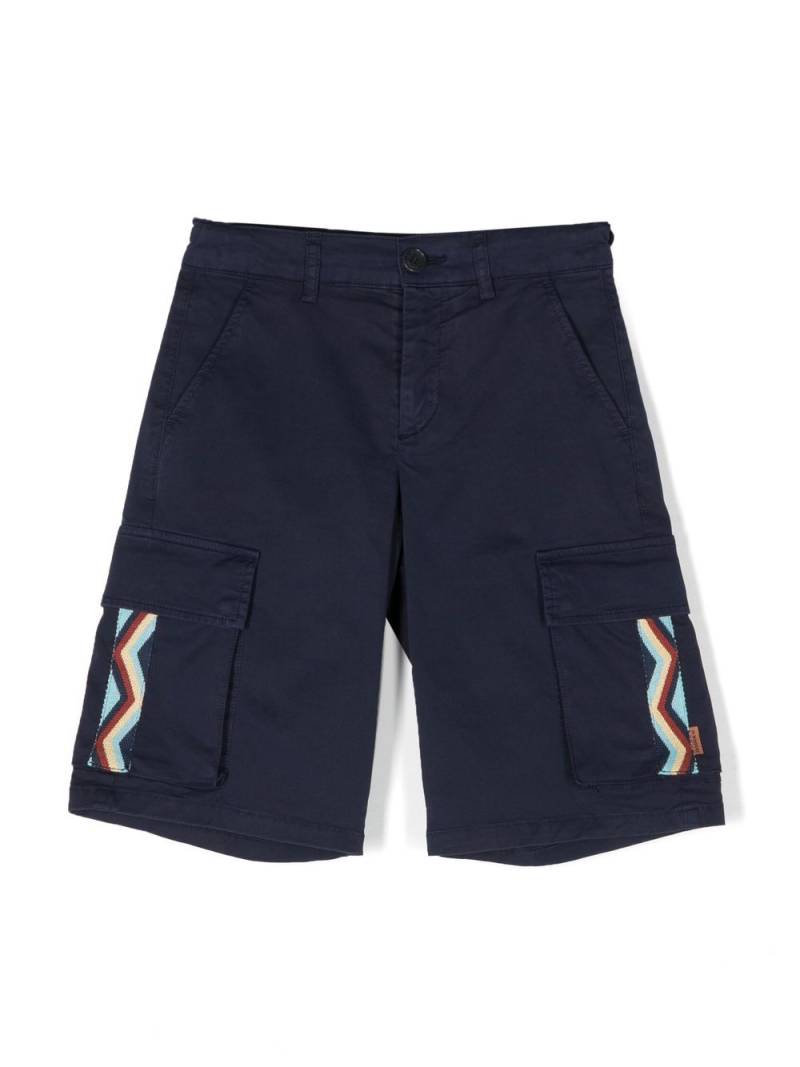 Missoni Kids zig-zag cotton shorts - Blue von Missoni Kids