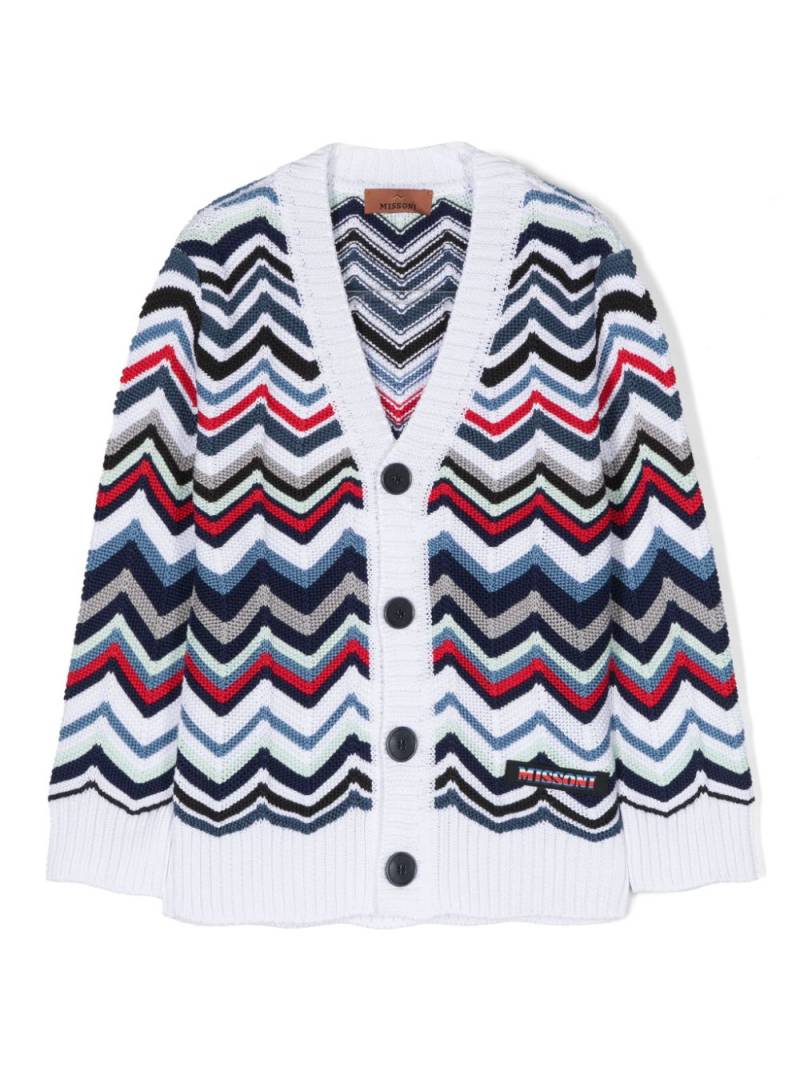 Missoni Kids zigzag cotton cardigan - Blue von Missoni Kids