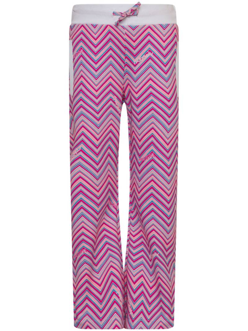 Missoni Kids zigzag cotton straight-leg trousers - Pink von Missoni Kids