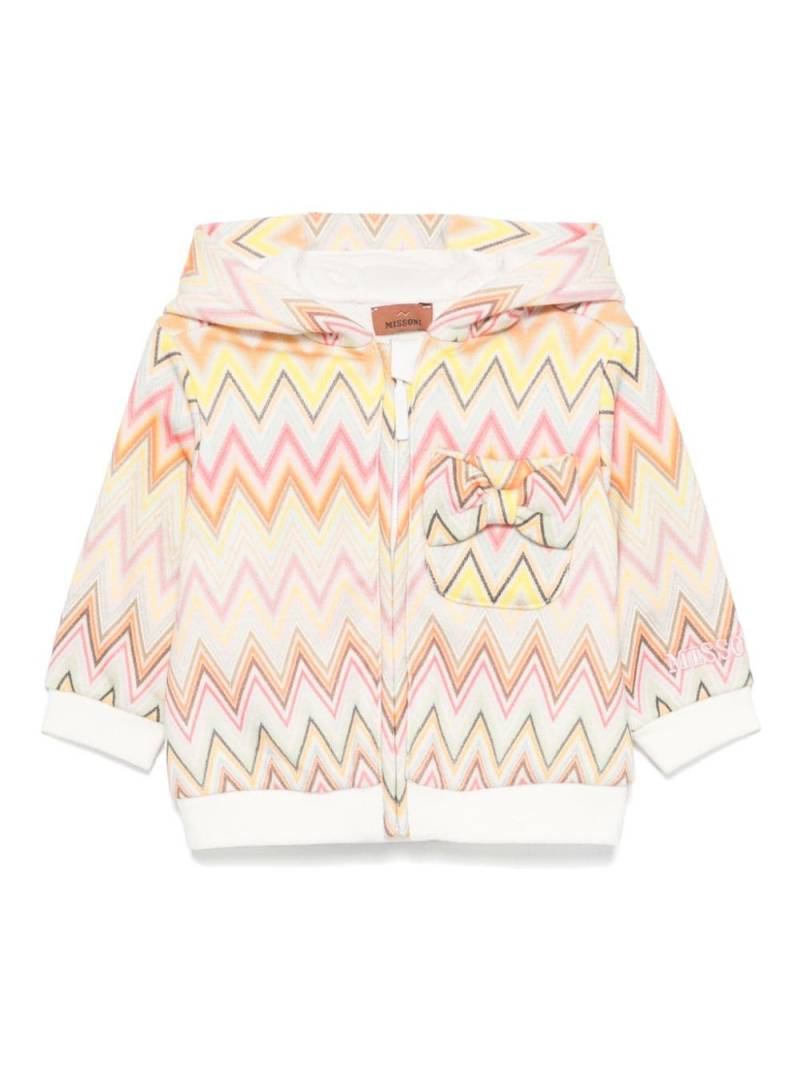 Missoni Kids zigzag-pattern hoodie - White von Missoni Kids