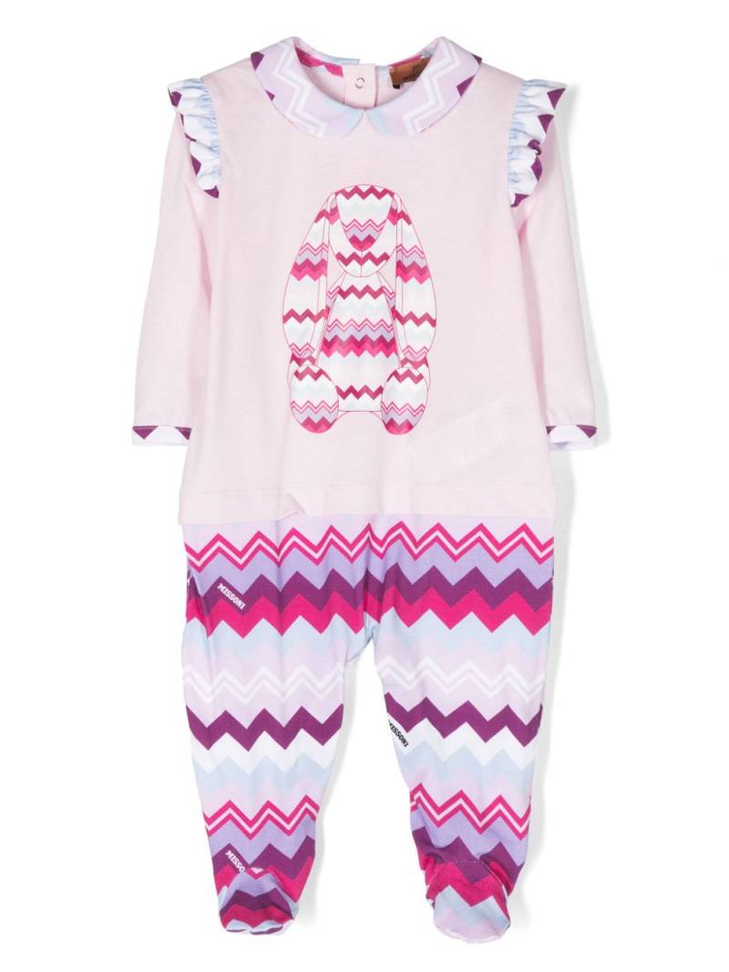 Missoni Kids zigzag-print cotton pyjama - Pink von Missoni Kids