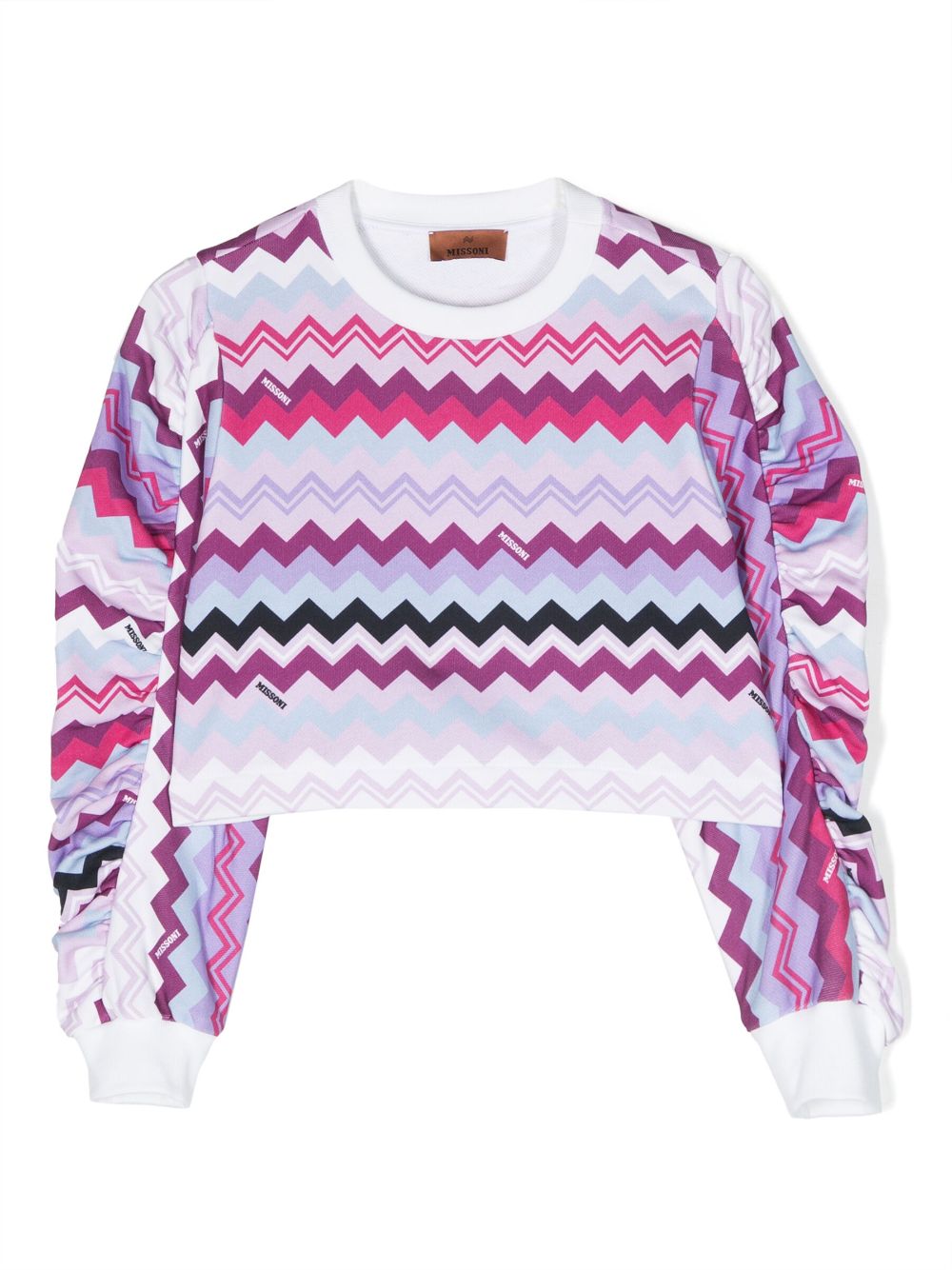 Missoni Kids zigzag-print cotton sweatshirt - Pink von Missoni Kids